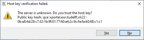 X2Go client host key verification